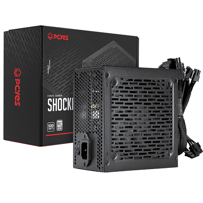 Fonte Gamer Pcyes Shocker 500W 80 Plus Standard