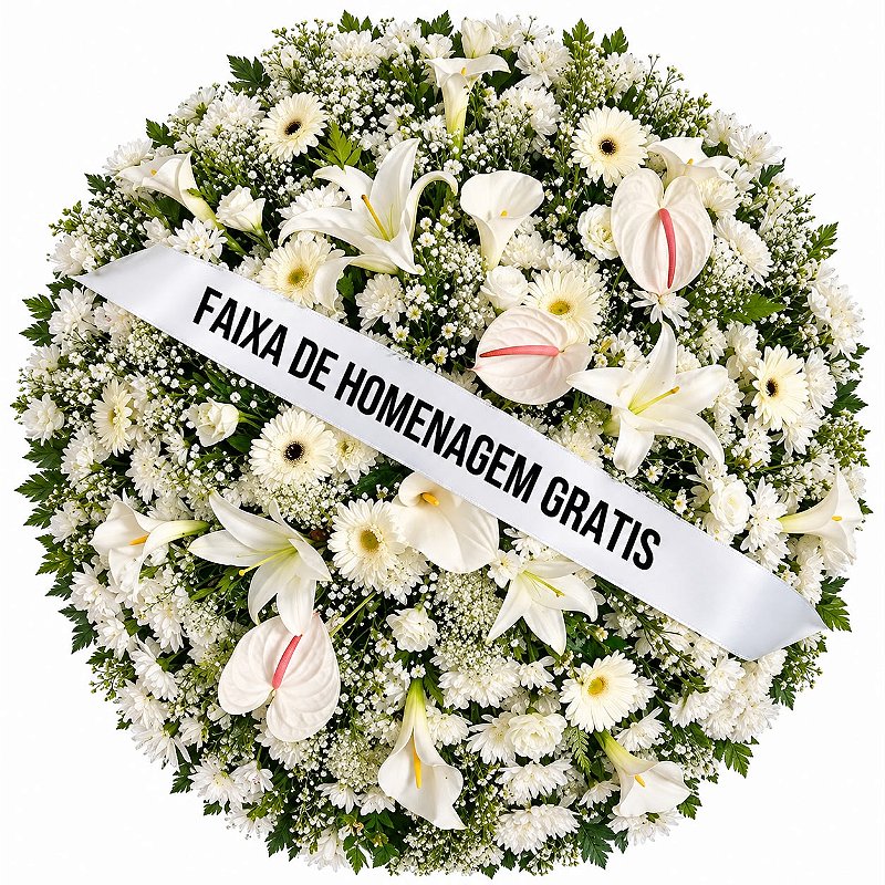 Coroa De Flores Paz Eterna ELABORADA NA HORA