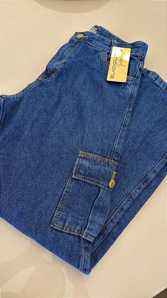 Calça Jeans Feminina Cargo