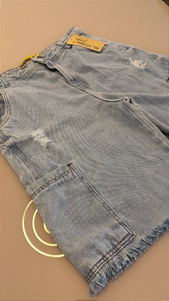 Short Jeans Feminina Cargo