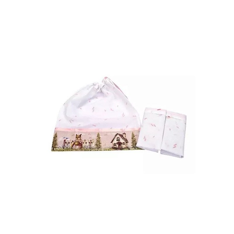 Kit Fraldas + Saquinhos para Roupas Coelha Rosa