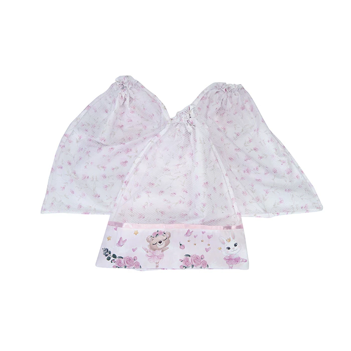 Kit Fraldas + Saquinhos para Roupas Ursa Rosa