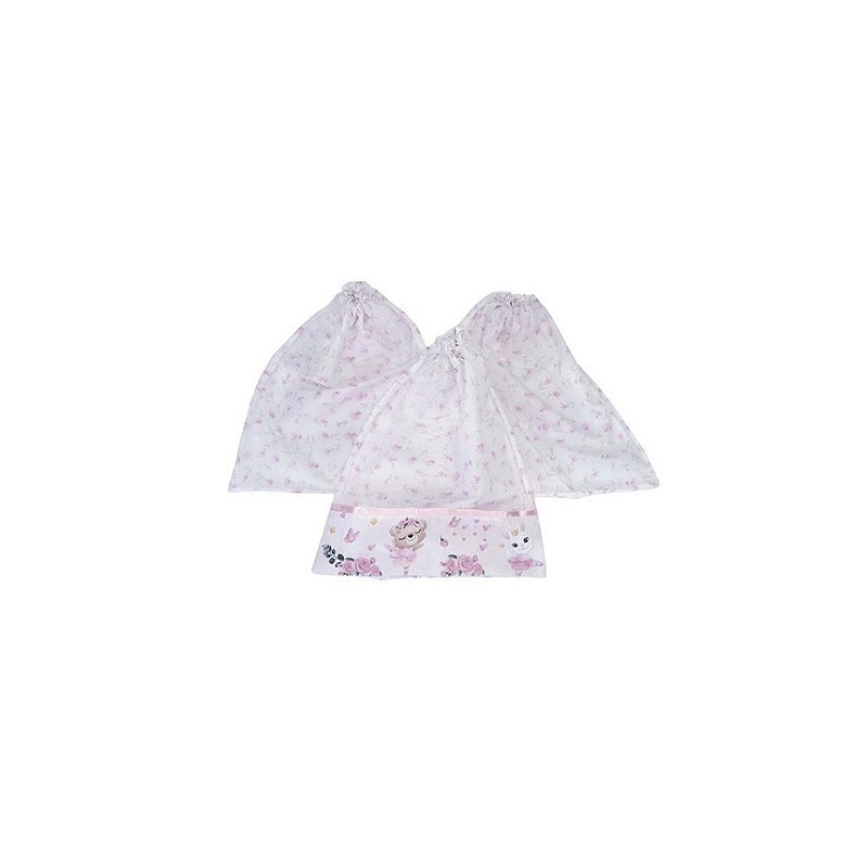 Kit Fraldas + Saquinhos para Roupas Ursa Rosa
