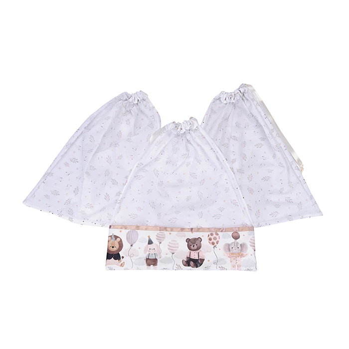 Kit Fraldas + Saquinhos para Roupas Urso Bege