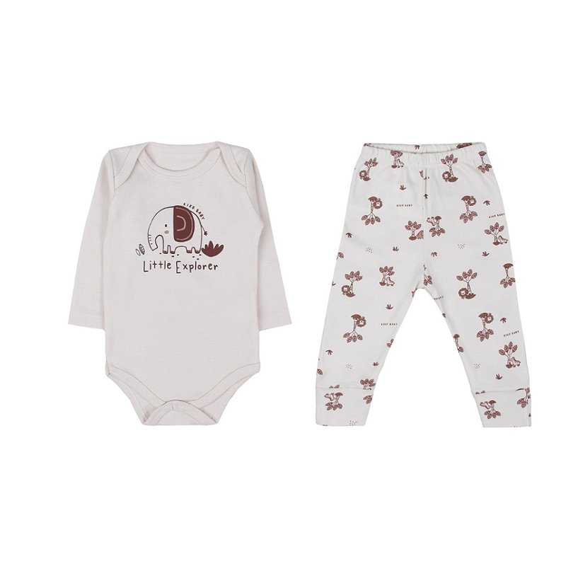 Conjunto Estampado Suedine Menino Safari Tam P