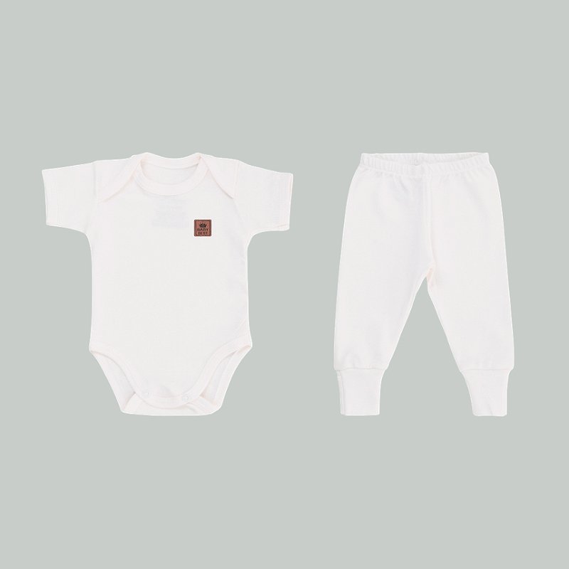 Conjunto Liso Algodão Pima Off White Tam P