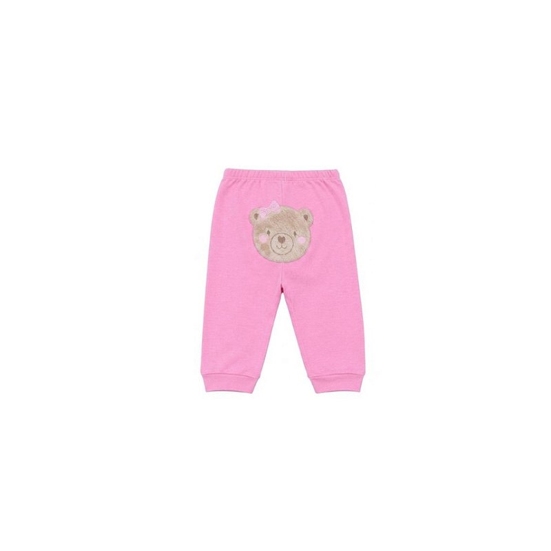 Conjunto com Bordado Suedine Menina Ursinhos Tam M