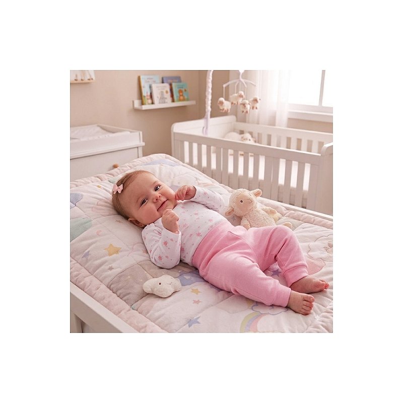 Conjunto com Bordado Suedine Menina Tam M