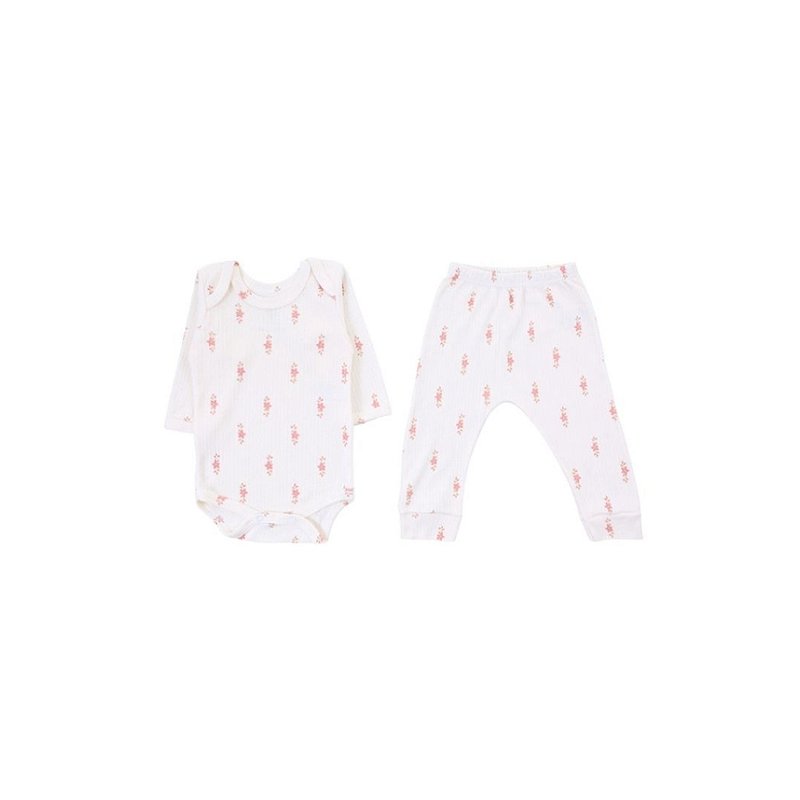 Conjunto Estampado Suedine Canelado Menina Floral Tam M