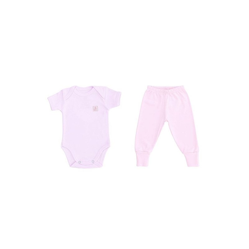 Conjunto Liso Algodão Pima Rosa Tam M