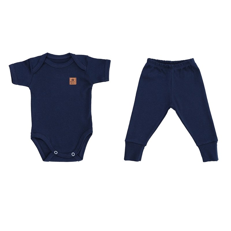 Conjunto Liso Algodão Pima Marinho Tam M