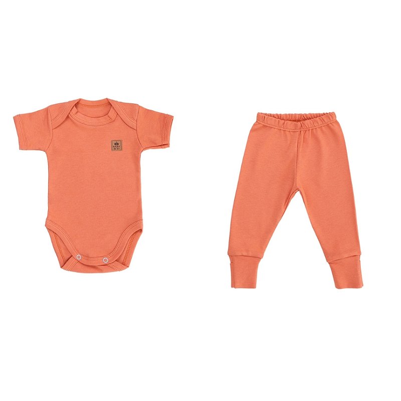 Conjunto Liso Algodão Pima Laranja Tam G