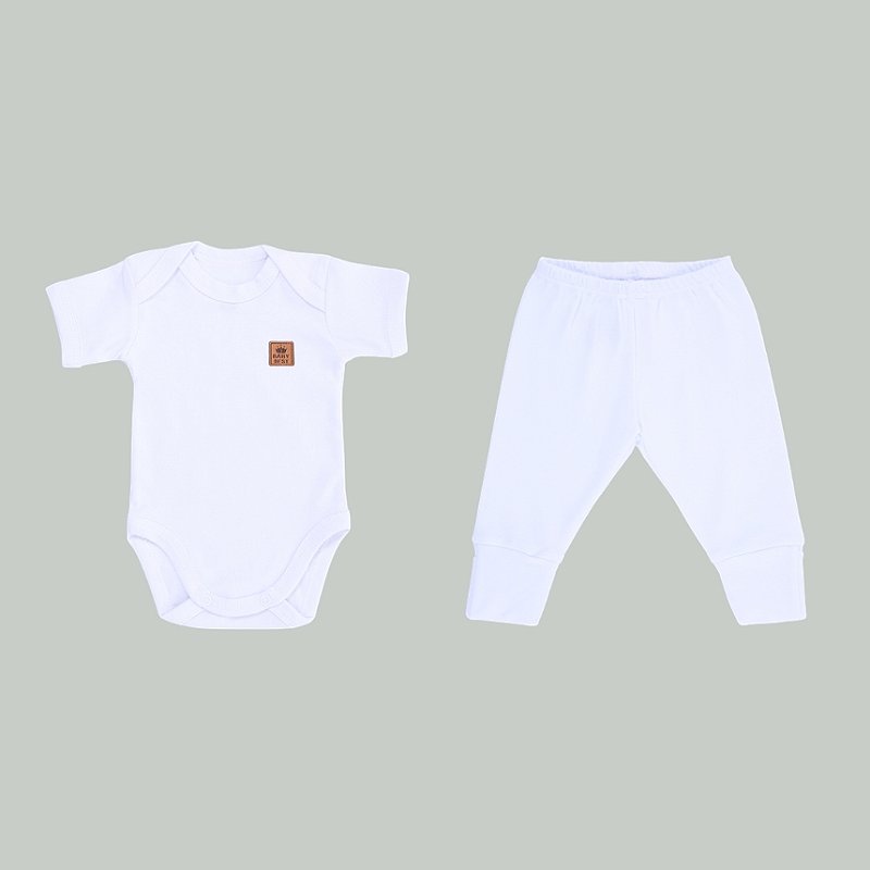 Conjunto Liso Algodão Pima Branco Tam G