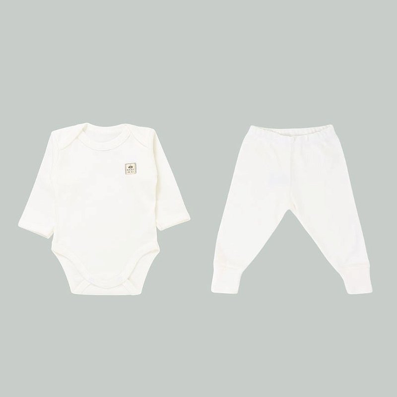 Conjunto Liso Algodão Pima Off White Tam G