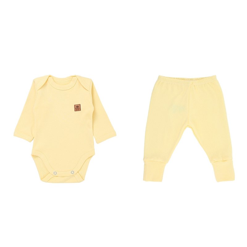 Conjunto Liso Algodão Pima Amarelo Tam G