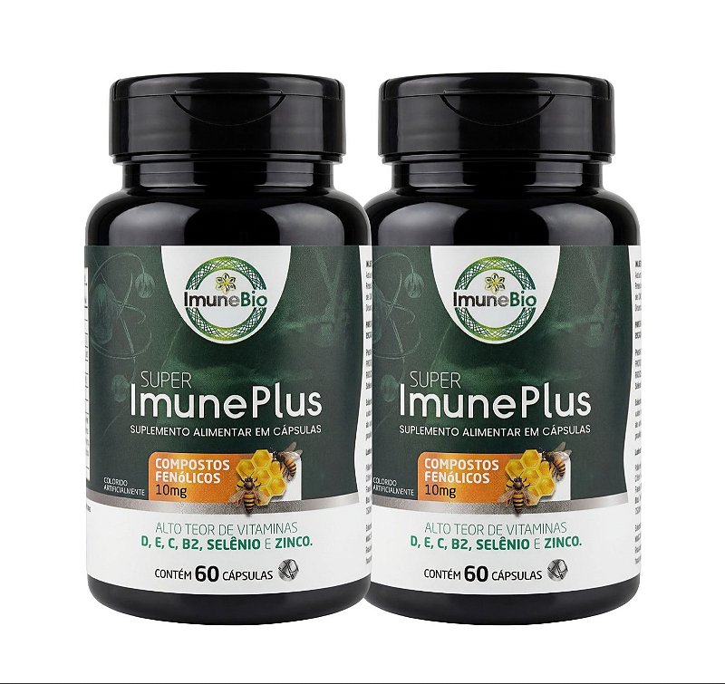 Kit 2 Suplementos Super Imune Plus 490 mg - 10 mg de Própolis + Vitaminas e Mine