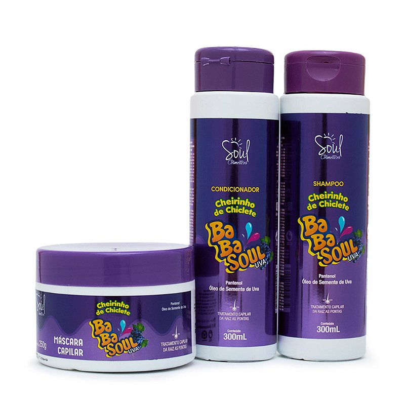 Kit Capilar Uva com 03 itens BabaSoul - Soul Cosméticos