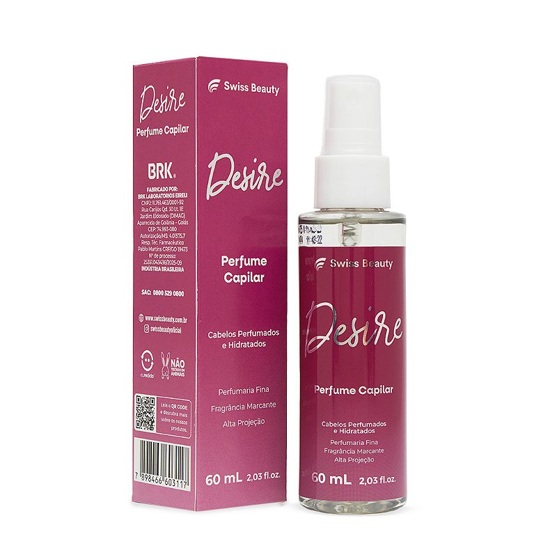 Perfume Capilar Desire Swiss Beauty 60ml