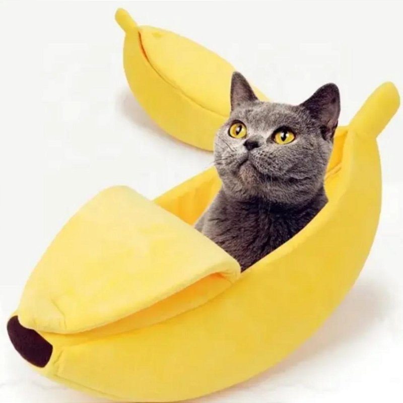 CASINHA CACHORRO CAMINHA PET GATO BANANA CAMA PELUCIA GRANDE PORTATIL ALMOFADA