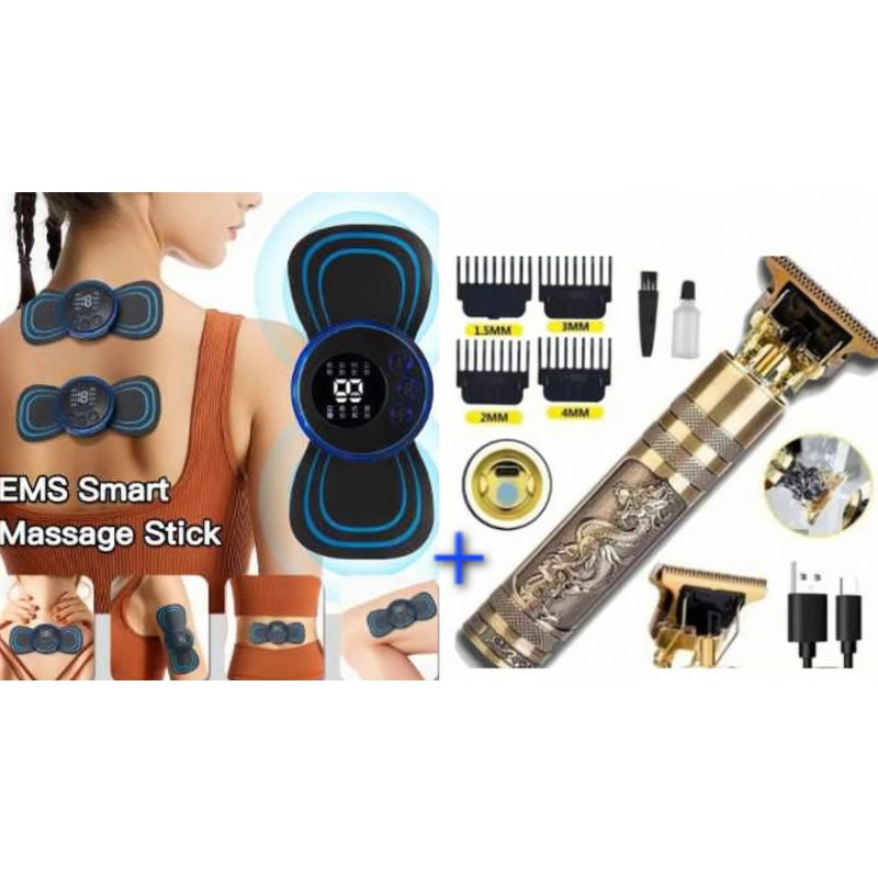 Kit massageador elétrico com escova e pente, forte e portátil
