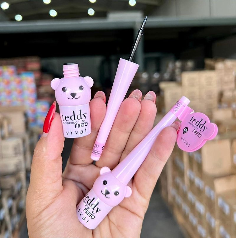 Delineador Líquido Preto Vivai Teddy