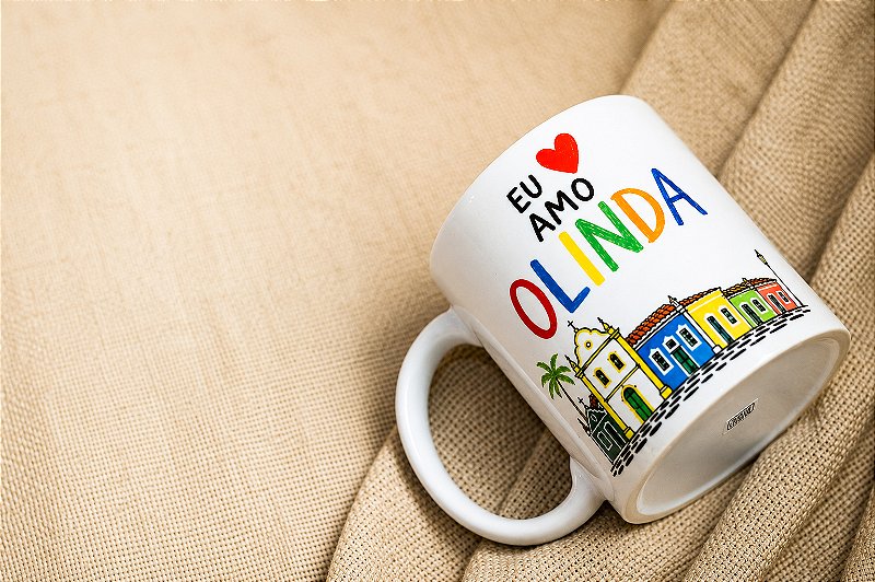 Caneca Eu amo Olinda 330 ml Cerâmica