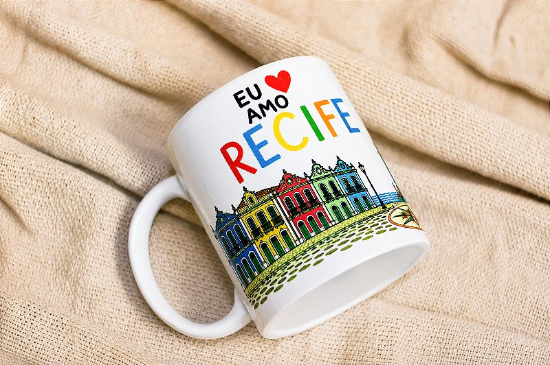 Caneca Eu amo Recife 330 ml em Cerâmica
