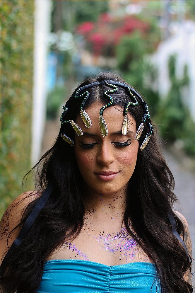 Adereço de Cabeça Medusa – 2 em 1