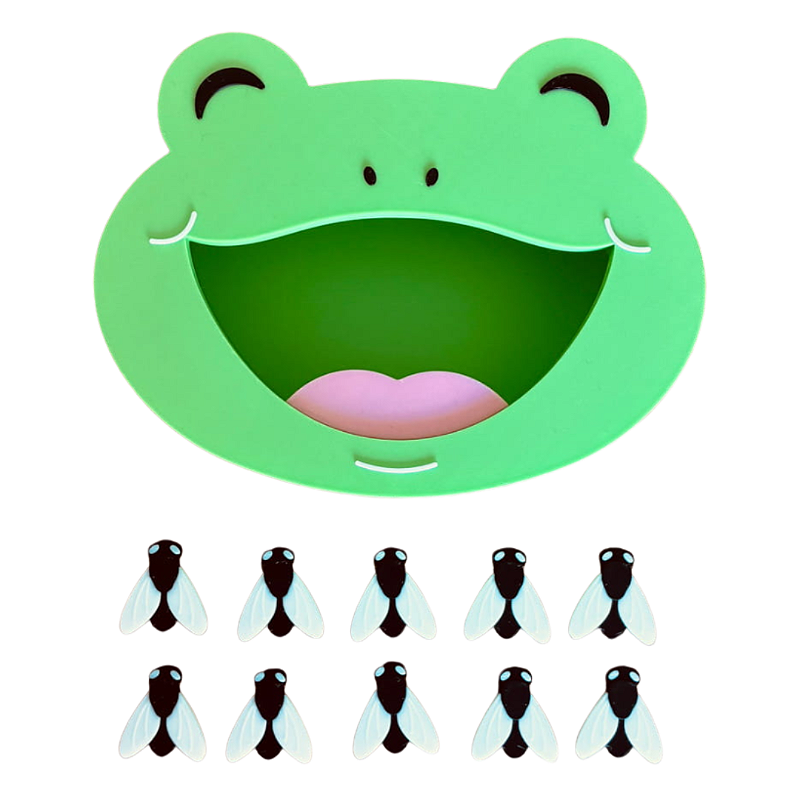 Sapinho Interativo Educativo com Pinça e Mosquinhas, Brinquedo Sensorial Infantil