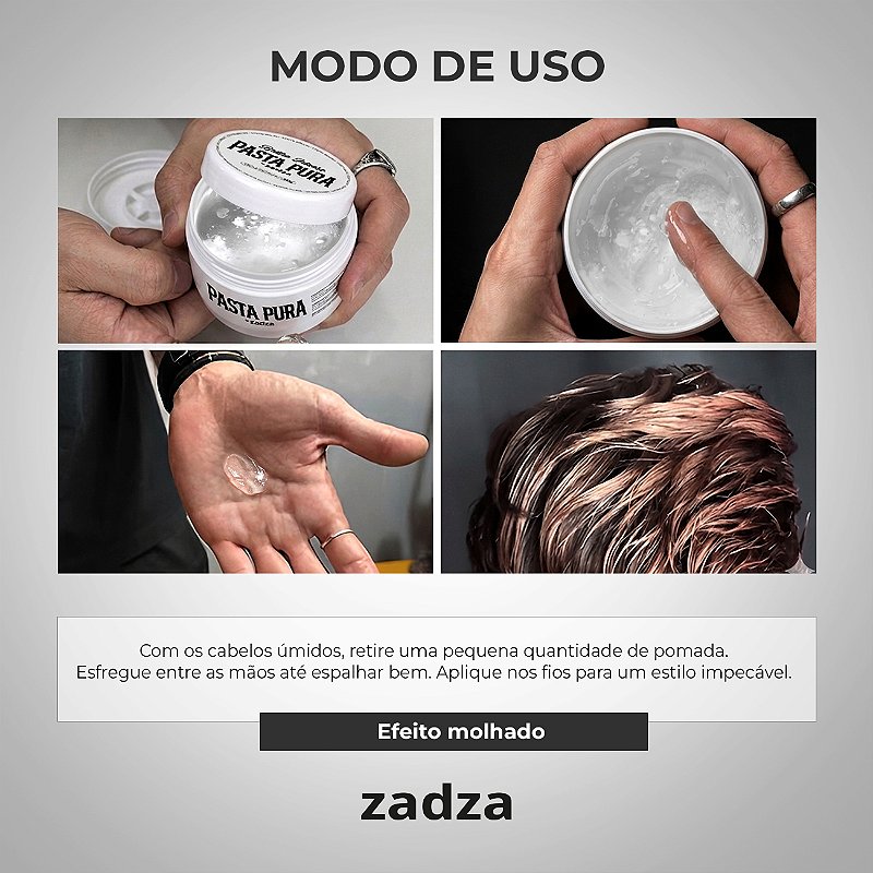 Pomada Modeladora 80g Pasta Pura Brilho Intenso by Zadza