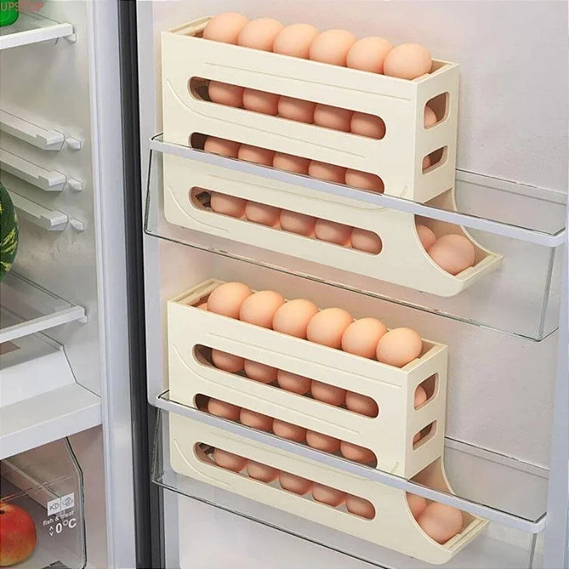 Porta Ovos 4 Camadas Deslizante para Geladeira