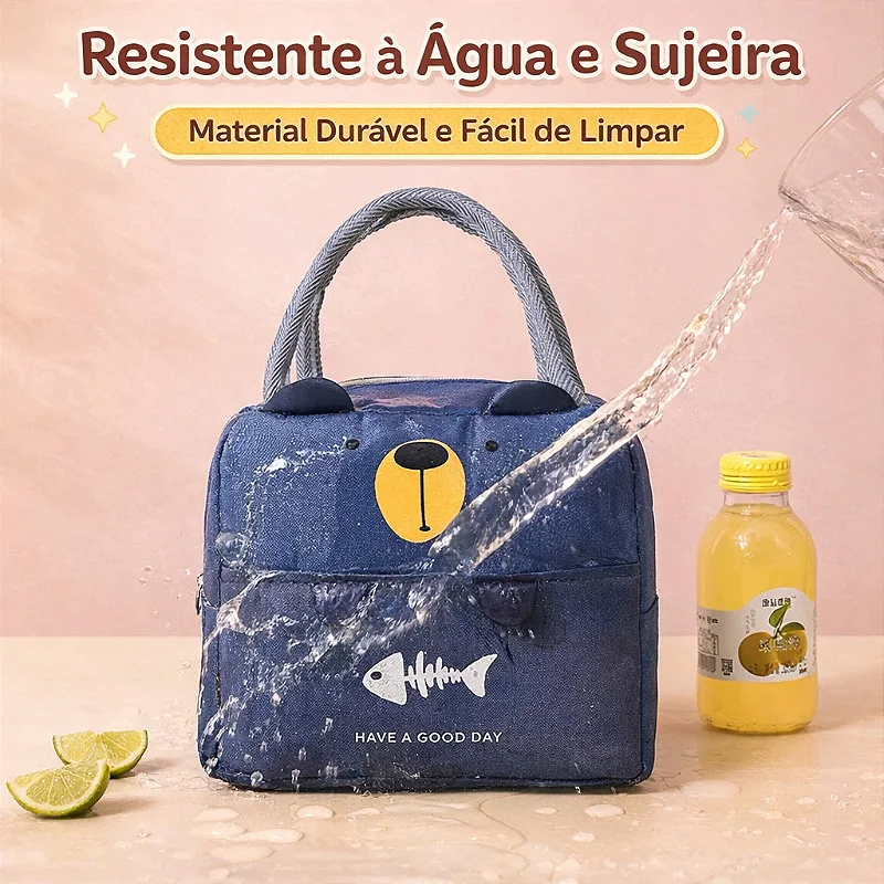 Bolsa Lancheira Térmica Porta Marmita com Orelhinhas