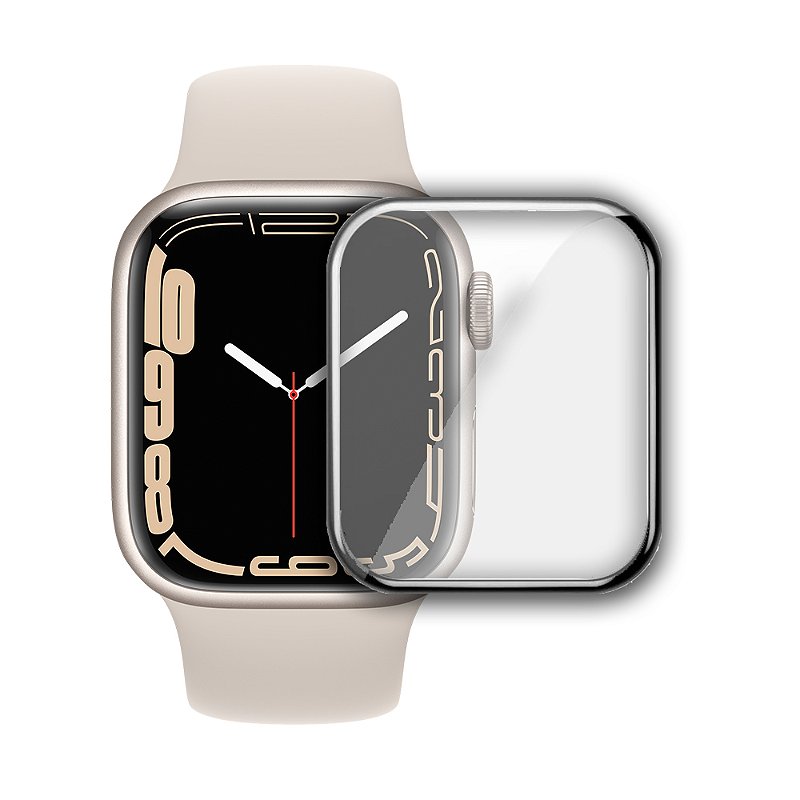Película 3D Vidro com Borda Preta para Apple Watch Caixa:49mm