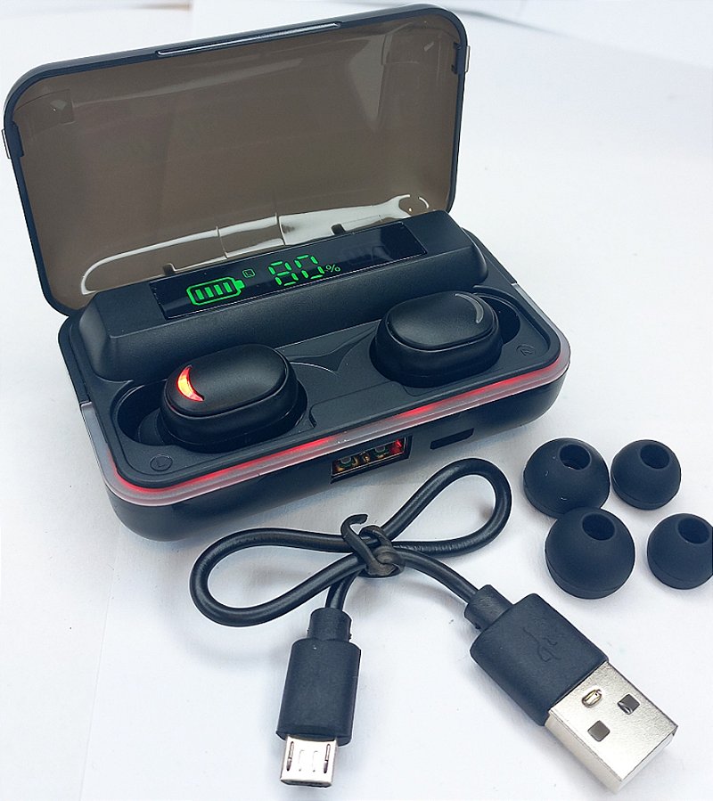E10 fone de ouvido Bluetooth, estojo de carregamento sem fio original, IPX4 Wate
