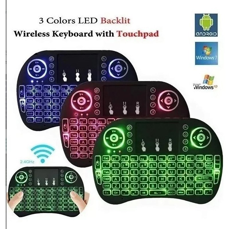 Mini Teclado Iluminado Controle Sem Fio MarisaStore