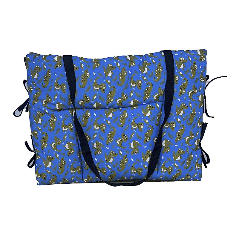 Kit Transporte Bolsa Colchonete Impermeável Top Cor:Dino Azul