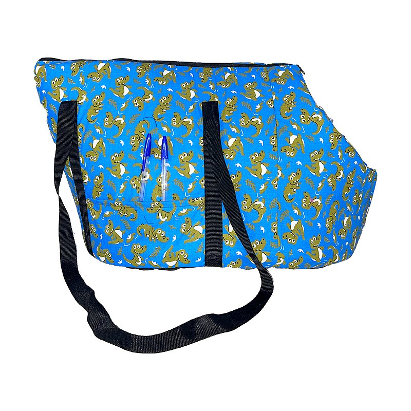 Kit Transporte Bolsa Colchonete Impermeável Top Cor:Dino Azul