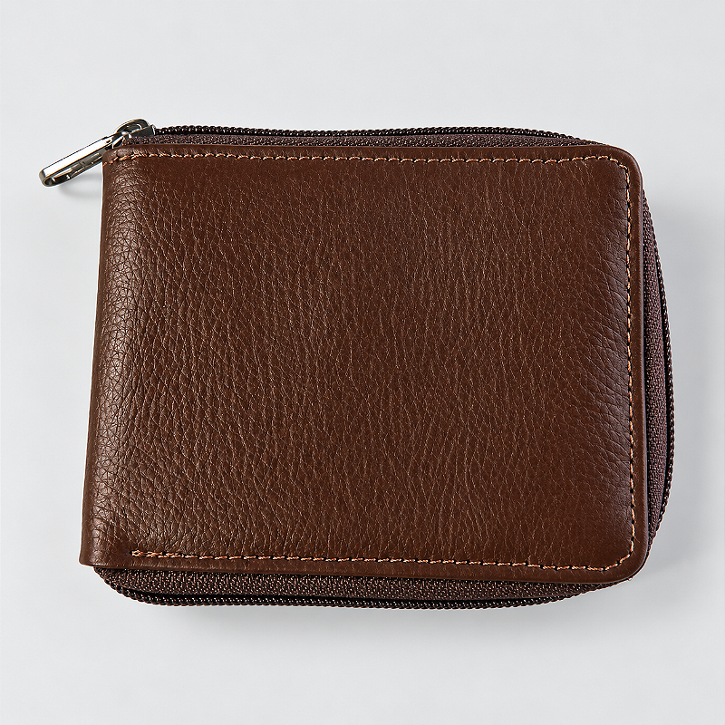 Carteira de Couro Masculina com Zíper
