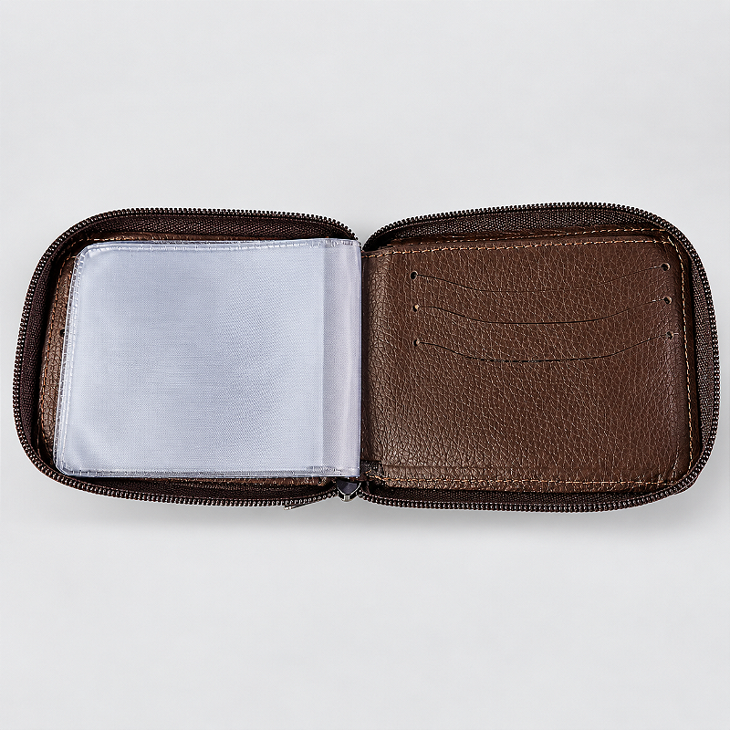 Carteira de Couro Masculina com Zíper