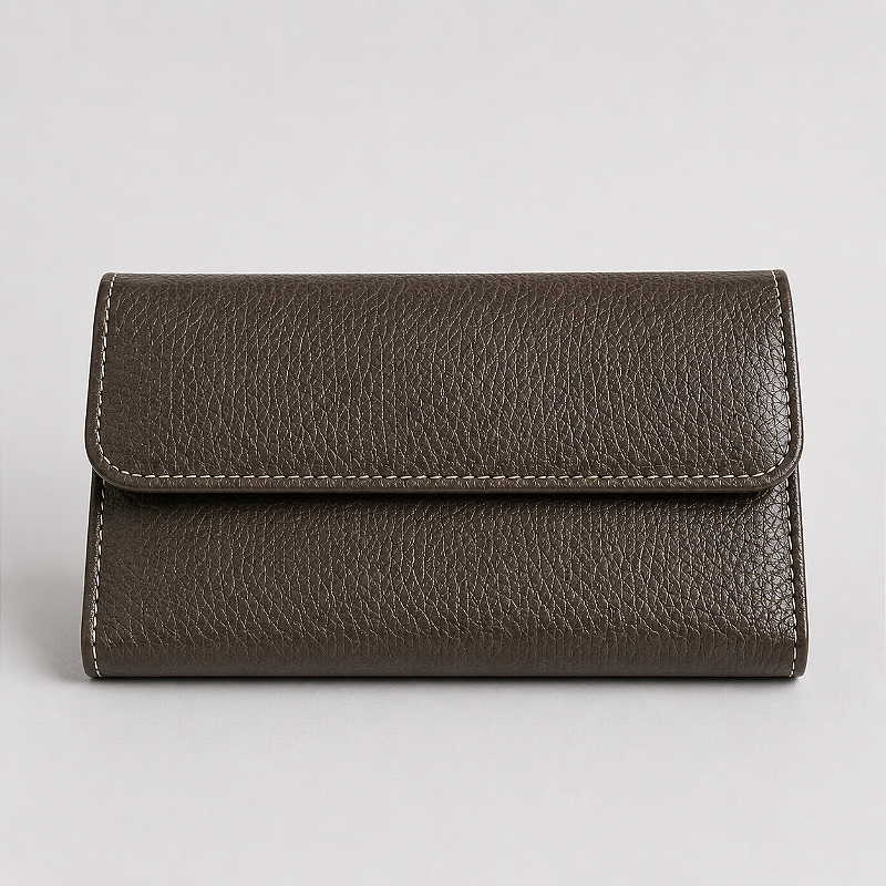 Carteira de Couro Legítimo Feminina e Modelo Dobrável