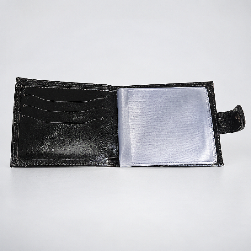 Carteira de Couro Social Com Ponteira Masculina