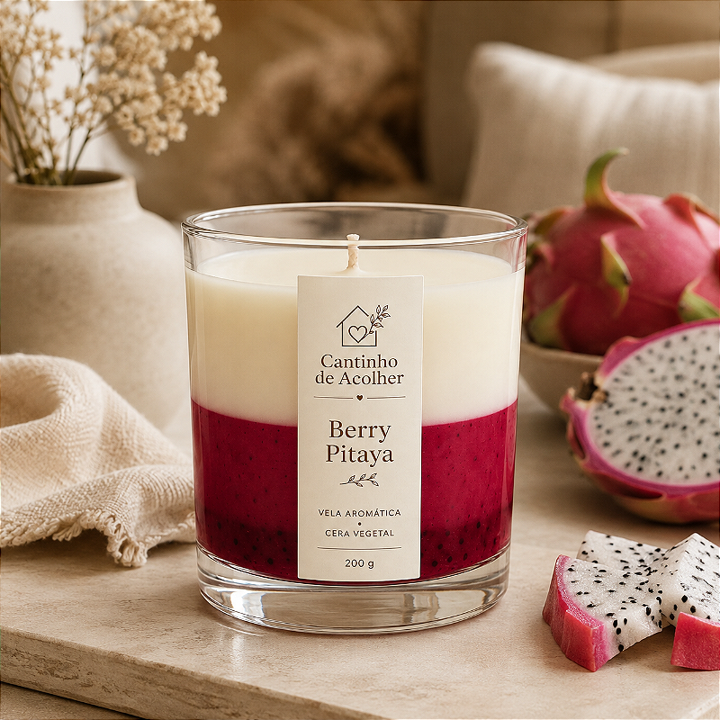 Berry Pitaya | Vela Aromática em Gel Cristalino 200g Cantinho de Acolher Criandê
