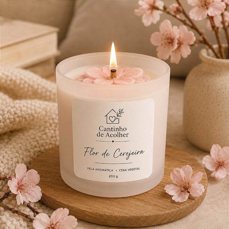 Flor de Cerejeira | Vela Aromática 200g Cantinho de Acolher Criandê