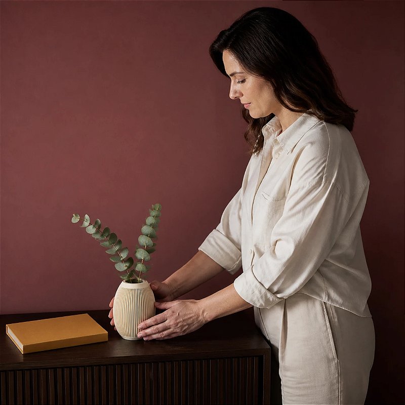 Japandi | Vaso Ovoide Canelado Criandê