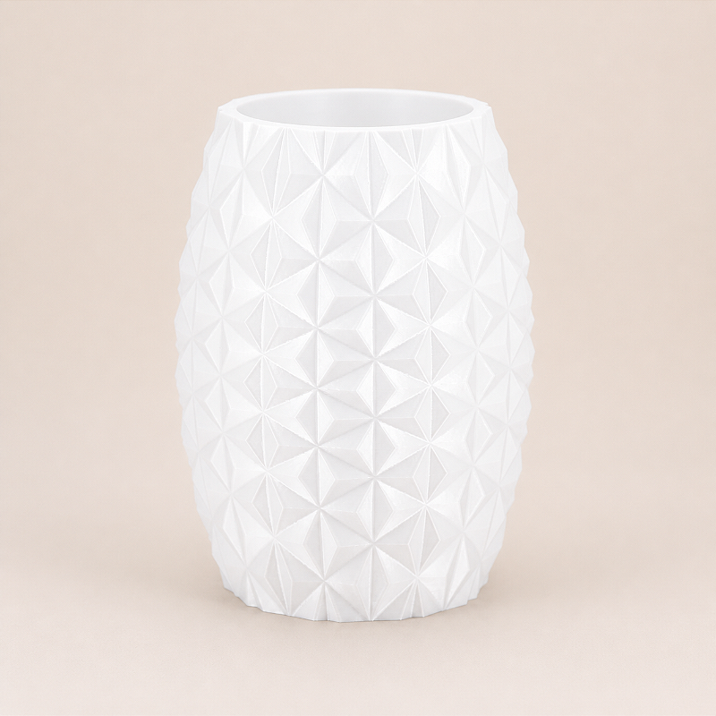 Criandê Vaso Prisma | Facetado em Triângulos, Silhueta Barril