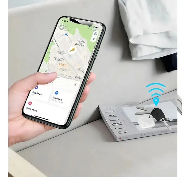 Smart Tag Localizador GPS Branco Compatível iPhone Apple
