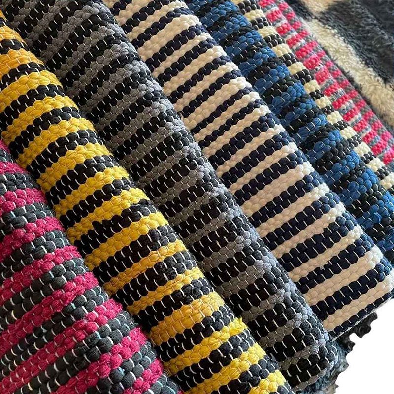 Tapete Artesanal Zebrinha 45x80 cm – KIT 5 unidades (Cores Sortidas)