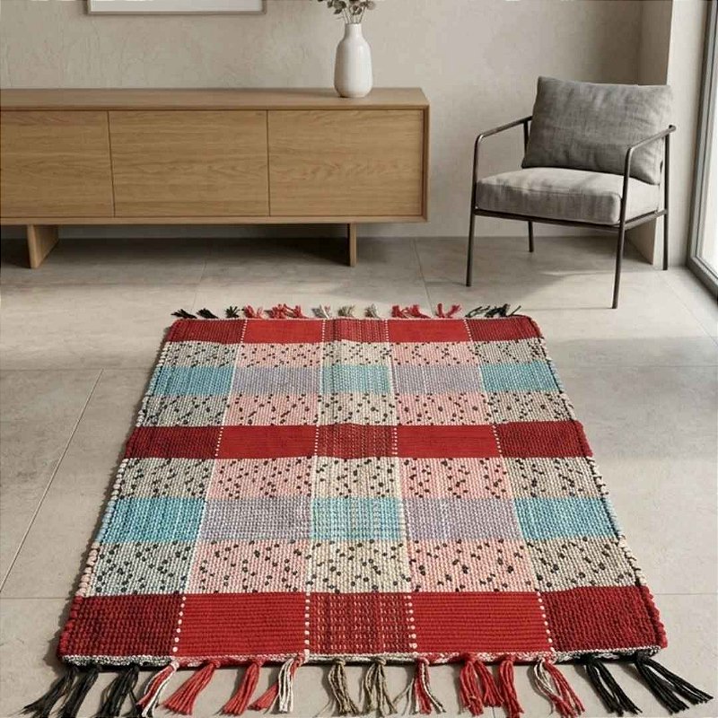 Tapete Artesanal 50x80 cm – KIT 2 unidades (Cores Sortidas)
