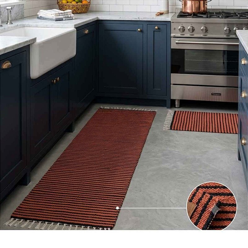 Jogo de Tapetes para Cozinha | 3 Peças com Passadeira 50x160 cm