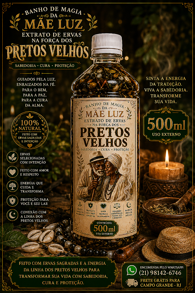 Extrato de Ervas Ritualístico Abraço Ancestral Pretos Velhos